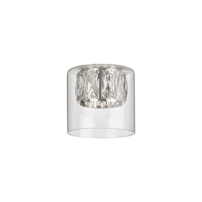 C-Lighting Capel 120x110mm Double Crystal Glass, Clear Glass Outer And Chrome / Clear Crystal Inner Shade - 57274
