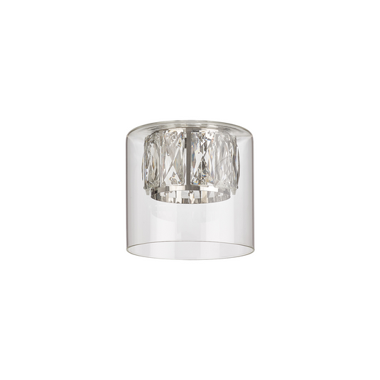C-Lighting Capel 120x110mm Double Crystal Glass, Clear Glass Outer And Chrome / Clear Crystal Inner Shade - 57274