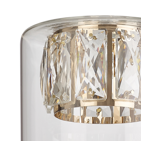 C-Lighting Capel 120x110mm Double Crystal Glass, Clear Glass Outer And French Gold / Clear Crystal Inner Shade - 57275