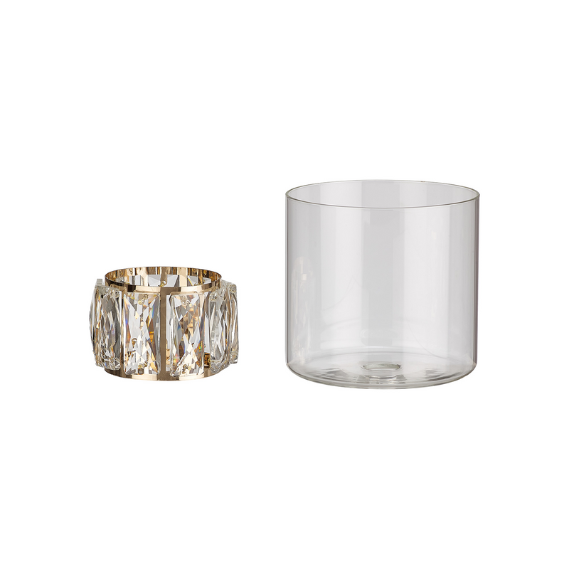 Load image into Gallery viewer, C-Lighting Capel 120x110mm Double Crystal Glass, Clear Glass Outer And French Gold / Clear Crystal Inner Shade - 57275
