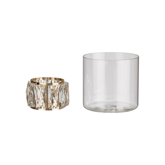 C-Lighting Capel 120x110mm Double Crystal Glass, Clear Glass Outer And French Gold / Clear Crystal Inner Shade - 57275
