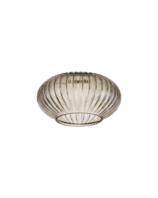 C-Lighting Capel 160x90mm Oval Sphere Ribbed Champagne Glass Shade - 57284