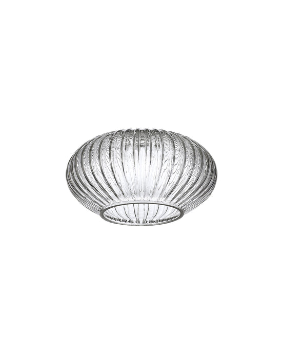 C-Lighting Capel 160x90mm Oval Sphere Ribbed Clear Glass Shade - 57285