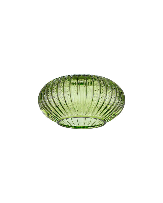 C-Lighting Capel 160x90mm Oval Sphere Ribbed Green Glass Shade - 57286