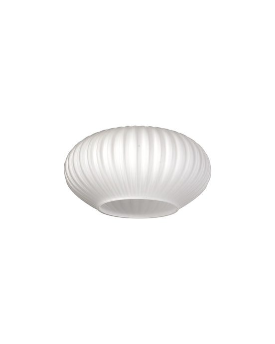 C-Lighting Capel 160x90mm Oval Sphere Ribbed Opal Glass Shade - 57287