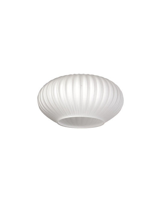C-Lighting Capel 160x90mm Oval Sphere Ribbed Opal Glass Shade - 57287