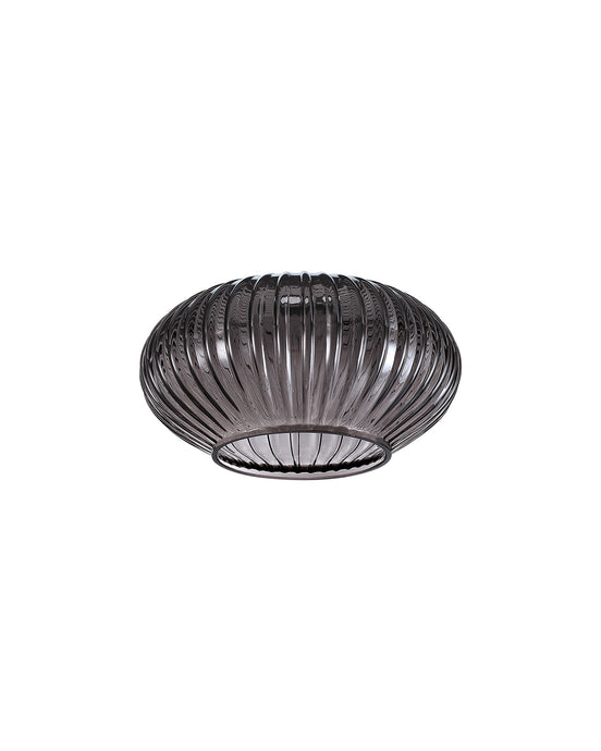 C-Lighting Capel 160x90mm Oval Sphere Ribbed Smoked Glass Shade - 57288