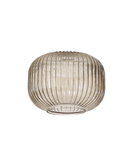 C-Lighting Capel 180x130mm Pumpkin Shaped Ribbed Champagne Glass Shade - 57290