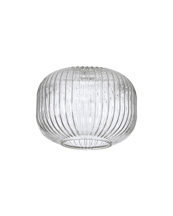 C-Lighting Capel 180x130mm Pumpkin Shaped Ribbed Clear Glass Shade - 57291