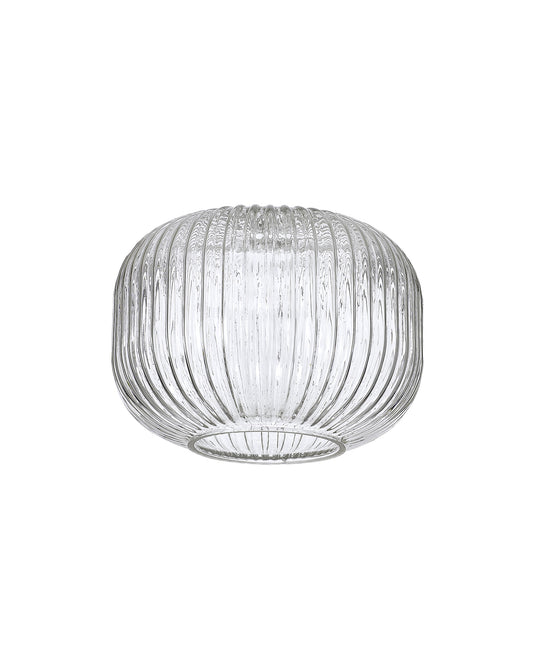 C-Lighting Capel 180x130mm Pumpkin Shaped Ribbed Clear Glass Shade - 57291