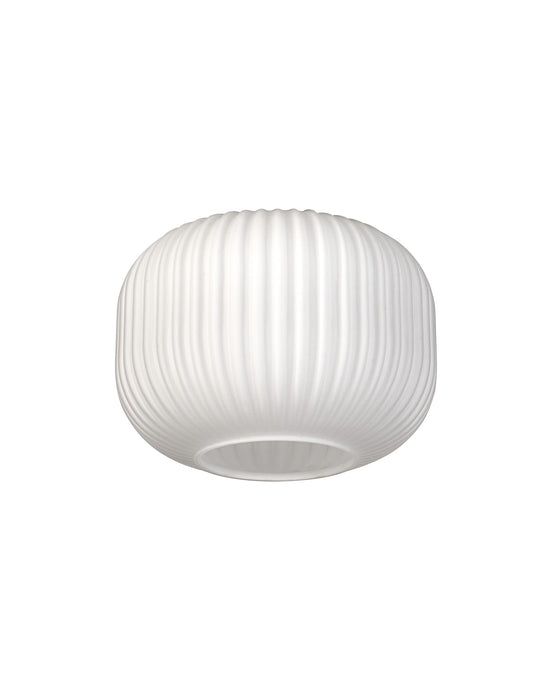 C-Lighting Capel 180x130mm Pumpkin Shaped Ribbed Opal Glass Shade - 57293