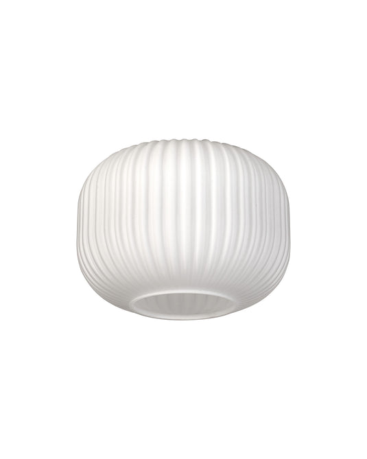 C-Lighting Capel 180x130mm Pumpkin Shaped Ribbed Opal Glass Shade - 57293