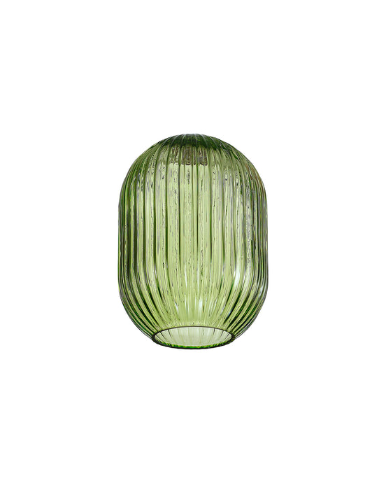 C-Lighting Capel 120x165mm Almond Ribbed Green Glass Shade - 57298