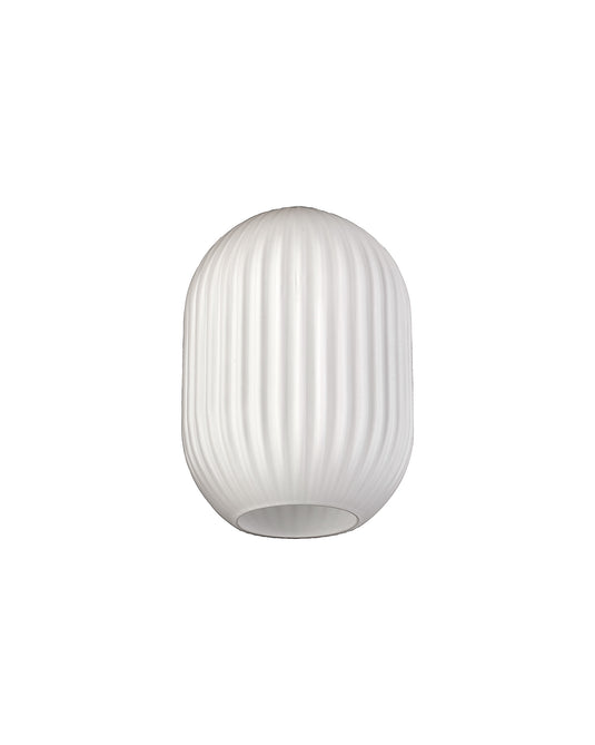 C-Lighting Capel 120x165mm Almond Ribbed Opal Glass Shade - 57299
