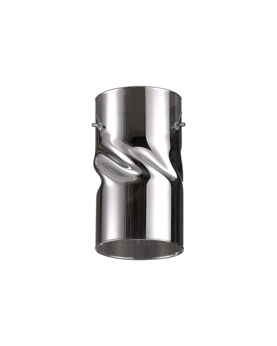 C-Lighting Capel 100x180mm Twisted Cylinder Chrome Glass Shade c/w Polished Chrome 3 Rod Suspension Plate - 57322