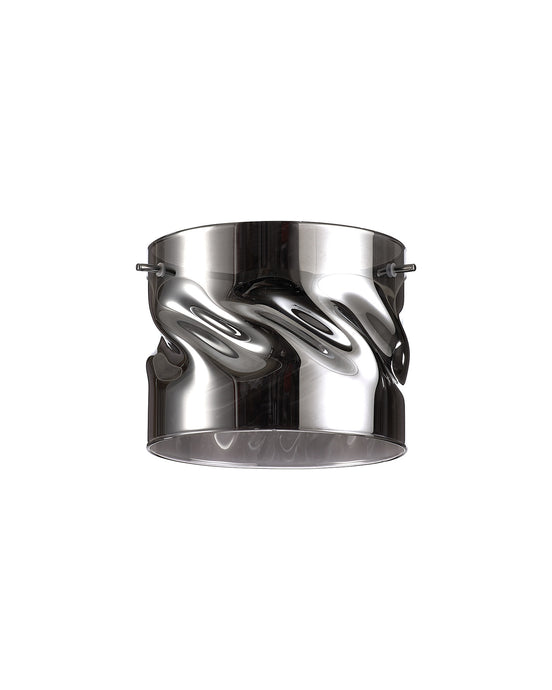 C-Lighting Capel 150x120mm Twisted Cylinder Chrome Glass Shade c/w Polished Chrome 3 Rod Suspension Plate - 57331