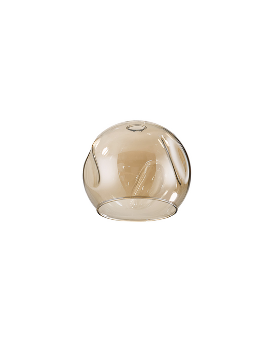 C-Lighting Capel 140x120mm Open Mouth Round With Oval Dimples Cognac Globe Glass Shade - 57336