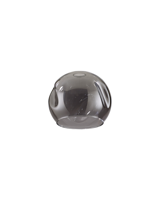 C-Lighting Capel 140x120mm Open Mouth Round With Oval Dimples Smoke Globe Glass Shade - 57341