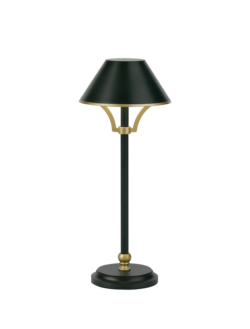 Load image into Gallery viewer, C-Lighting Elaine Table Lamp Rechargeable, 1.8W LED, 3000K, 160lm, 3-Step Dimming, Dark Green/Gold - 57420
