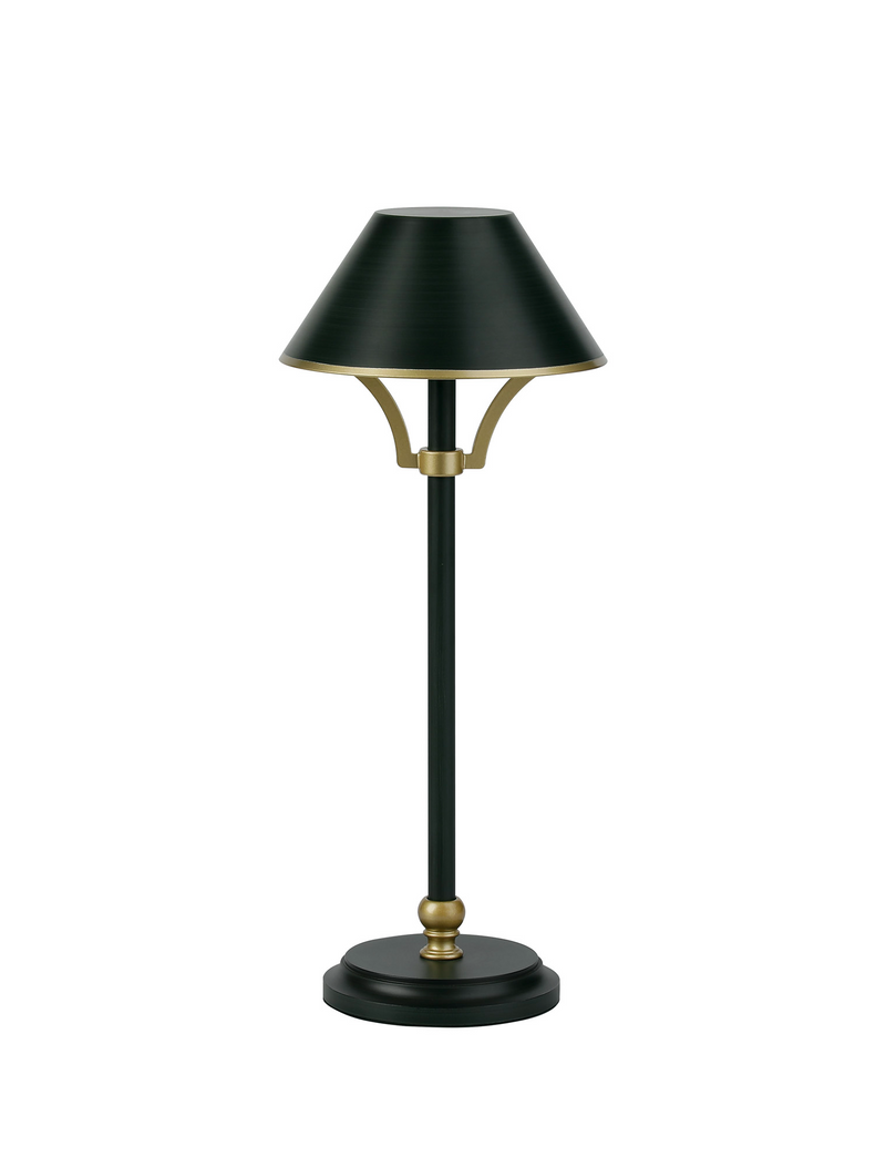 Load image into Gallery viewer, C-Lighting Elaine Table Lamp Rechargeable, 1.8W LED, 3000K, 160lm, 3-Step Dimming, Dark Green/Gold - 57420
