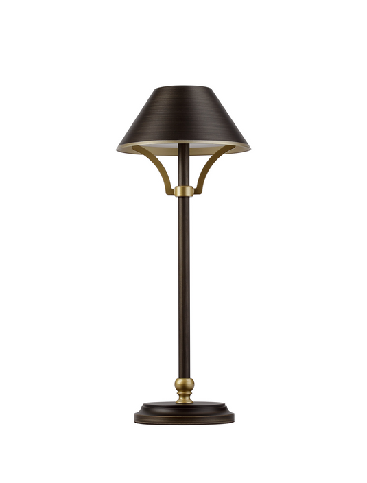 C-Lighting Elaine Table Lamp Rechargeable, 1.8W LED, 3000K, 160lm, 3-Step Dimming, Bronze/Gold - 57421