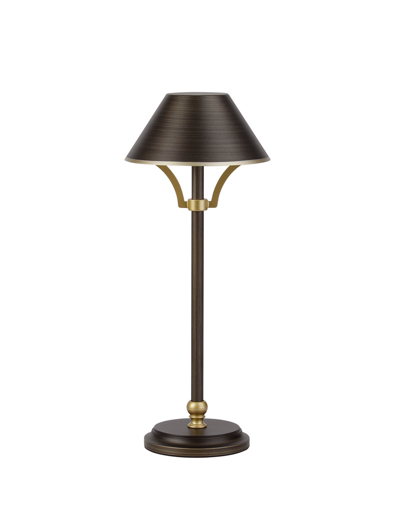 Load image into Gallery viewer, C-Lighting Elaine Table Lamp Rechargeable, 1.8W LED, 3000K, 160lm, 3-Step Dimming, Bronze/Gold - 57421
