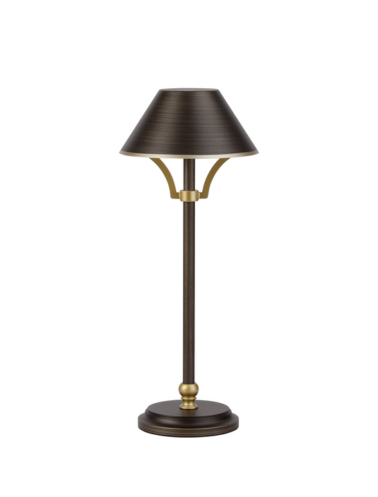 C-Lighting Elaine Table Lamp Rechargeable, 1.8W LED, 3000K, 160lm, 3-Step Dimming, Bronze/Gold - 57421