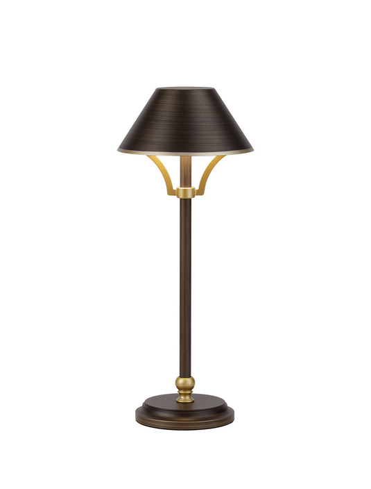 C-Lighting Elaine Table Lamp Rechargeable, 1.8W LED, 3000K, 160lm, 3-Step Dimming, Bronze/Gold - 57421