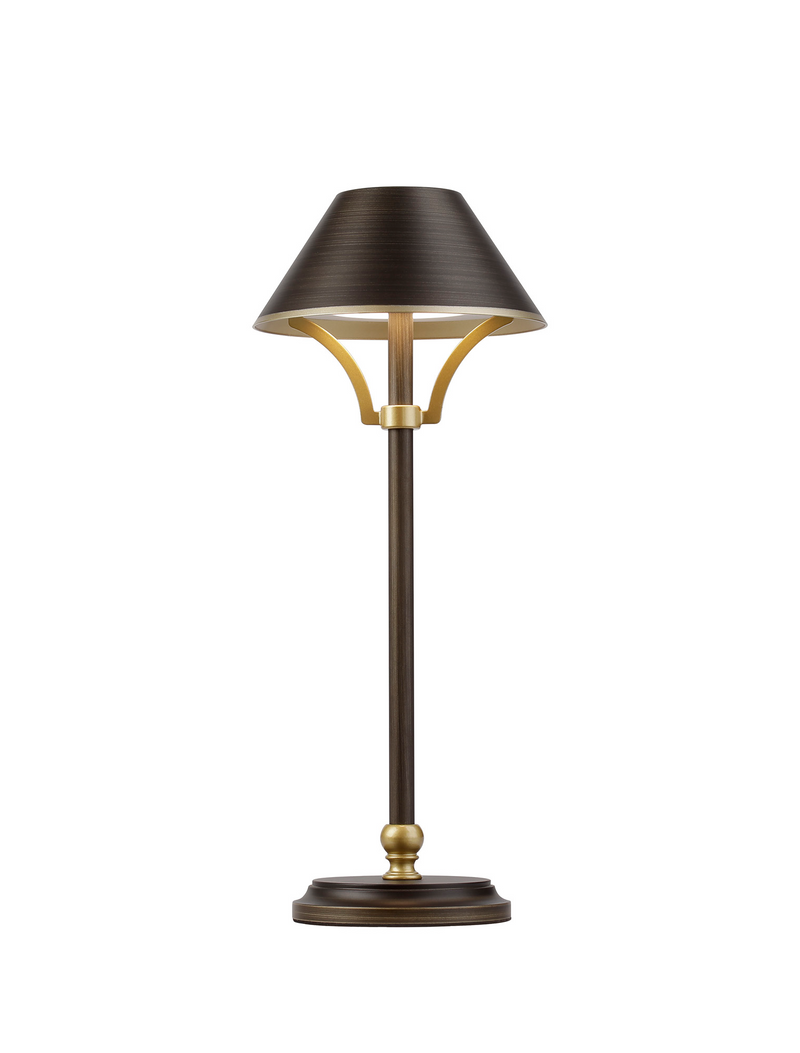 Load image into Gallery viewer, C-Lighting Elaine Table Lamp Rechargeable, 1.8W LED, 3000K, 160lm, 3-Step Dimming, Bronze/Gold - 57421
