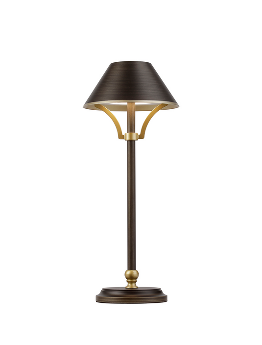 C-Lighting Elaine Table Lamp Rechargeable, 1.8W LED, 3000K, 160lm, 3-Step Dimming, Bronze/Gold - 57421