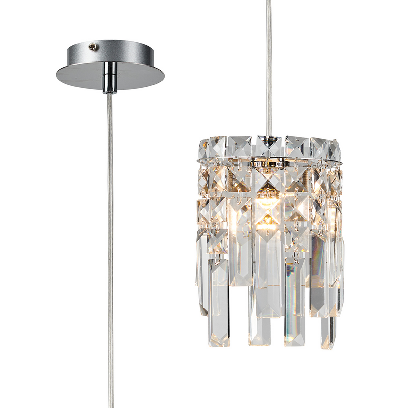 Load image into Gallery viewer, C-Lighting Joy Pendant, 1 x G9, IP44, Polished Chrome/Crystal - 59454
