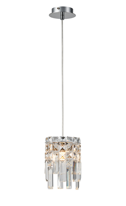 C-Lighting Joy Pendant, 1 x G9, IP44, Polished Chrome/Crystal - 59454