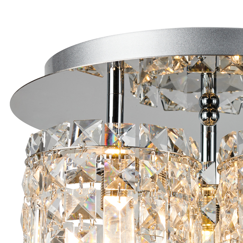 Load image into Gallery viewer, C-Lighting Joy 30cm Ceiling Light, 3 x G9, IP44, Polished Chrome/Crystal - 59457
