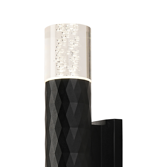 C-Lighting Carolina Diamond Line Wall Lamp With Bubble Acrylic Shade, 2 x GU10, IP54, Black/Clear - 59543