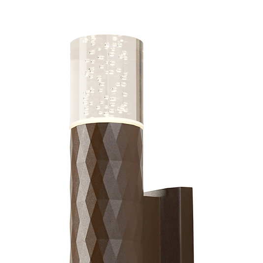 C-Lighting Carolina Diamond Line Wall Lamp With Bubble Acrylic Shade, 2 x GU10, IP54, Dark Brown/Clear - 59549