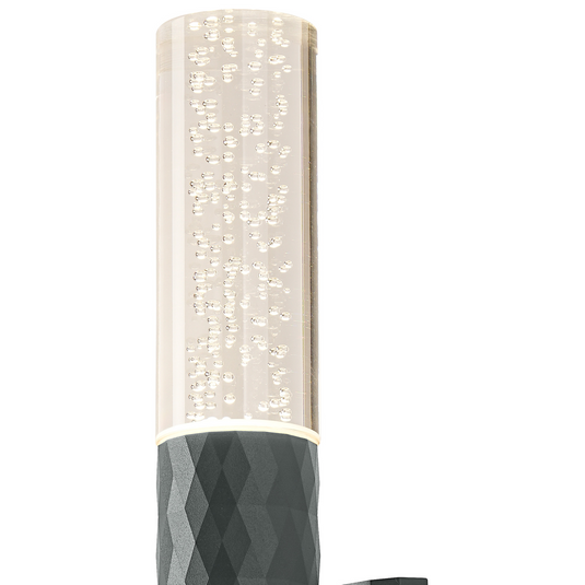 C-Lighting Carolina Diamond Line Wall Lamp With Bubble Acrylic Shade, 2 x GU10, IP54, Grey/Clear - 59552