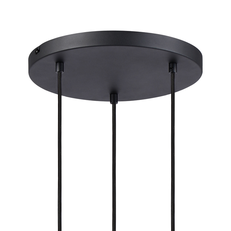 Load image into Gallery viewer, C-Lighting Hektor Round Suspension Kit, 3 x E27, Sand Black Suitable For A Vast Selection Of Shades - 59695
