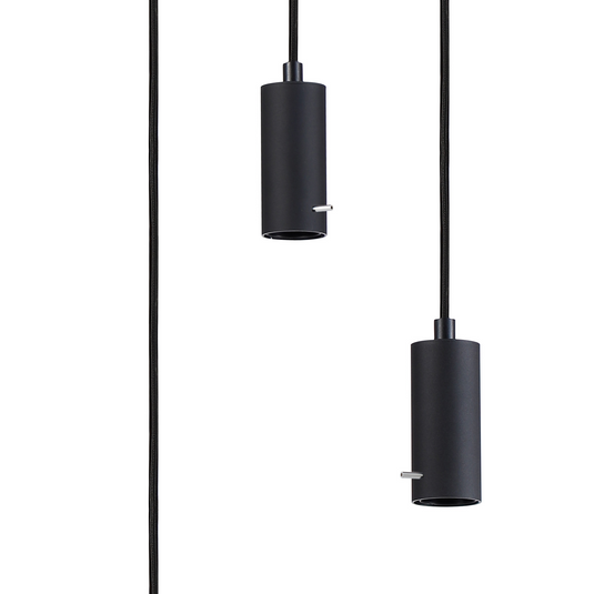 C-Lighting Hektor Round Suspension Kit, 3 x E27, Sand Black Suitable For A Vast Selection Of Shades - 59695
