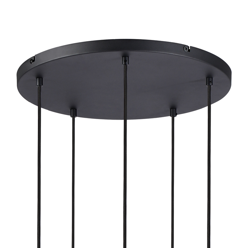 Load image into Gallery viewer, C-Lighting Hektor Round Suspension Kit, 5 x E27, Sand Black Suitable For A Vast Selection Of Shades - 59696
