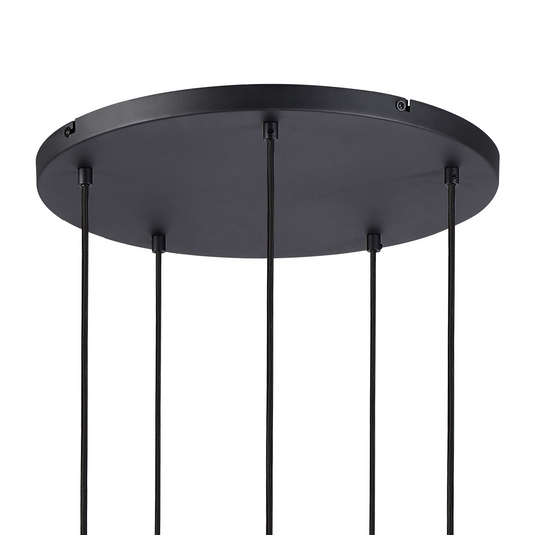 C-Lighting Hektor Round Suspension Kit, 5 x E27, Sand Black Suitable For A Vast Selection Of Shades - 59696