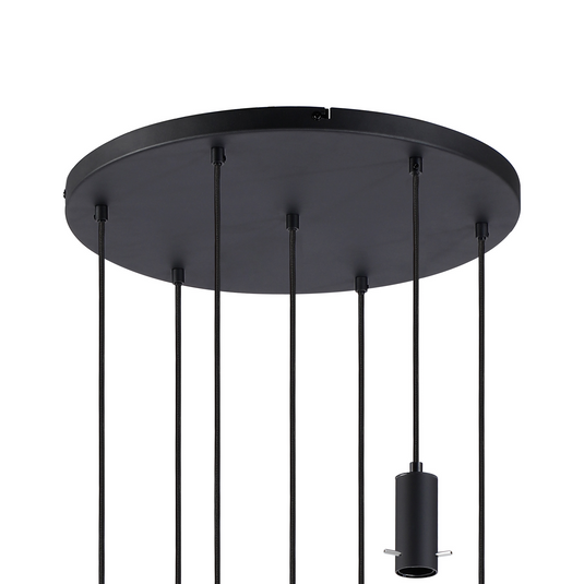 C-Lighting Hektor Round Suspension Kit, 7 x E27, Sand Black Suitable For A Vast Selection Of Shades - 59697
