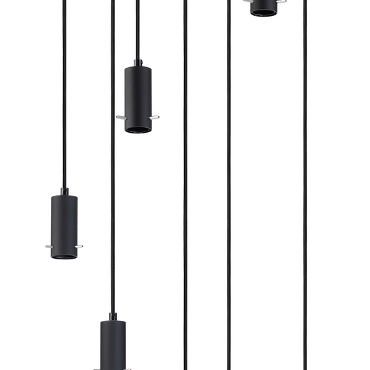 C-Lighting Hektor Round Suspension Kit, 7 x E27, Sand Black Suitable For A Vast Selection Of Shades - 59697