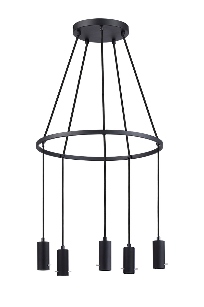 Load image into Gallery viewer, C-Lighting Hektor Ring Suspension Kit, 5 x E27, Sand Black Suitable For A Vast Selection Of Shades - 59699
