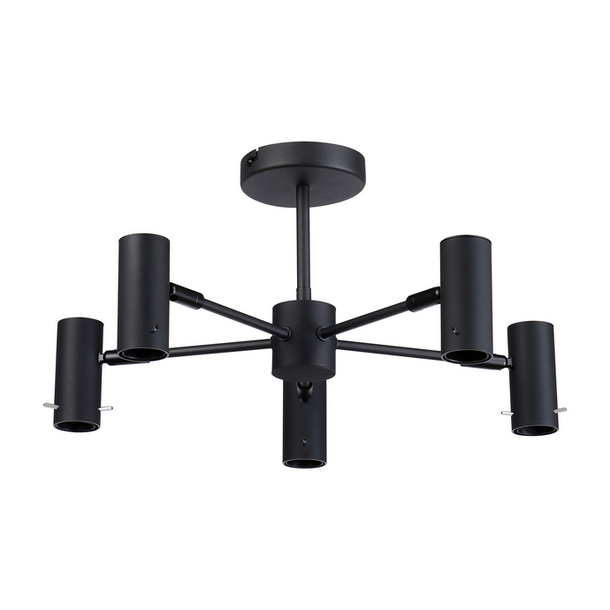 C-Lighting Hektor Single Semi Flush, 5 x E27, Sand Black Suitable For A Vast Selection Of Shades - 59705