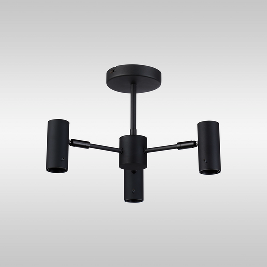 C-Lighting Hektor Single Semi Flush, 3 x E27, Sand Black Suitable For A Vast Selection Of Shades - 59708