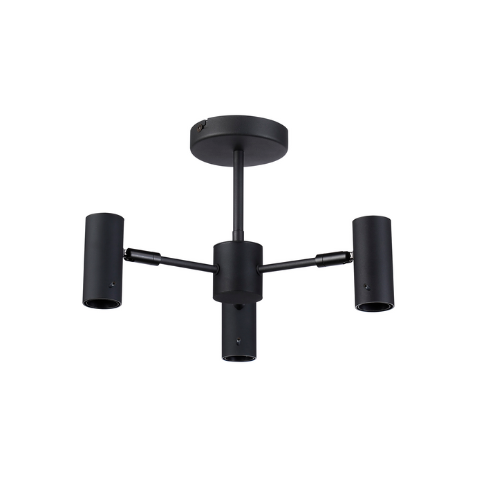 C-Lighting Hektor Single Semi Flush, 3 x E27, Sand Black Suitable For A Vast Selection Of Shades - 59708
