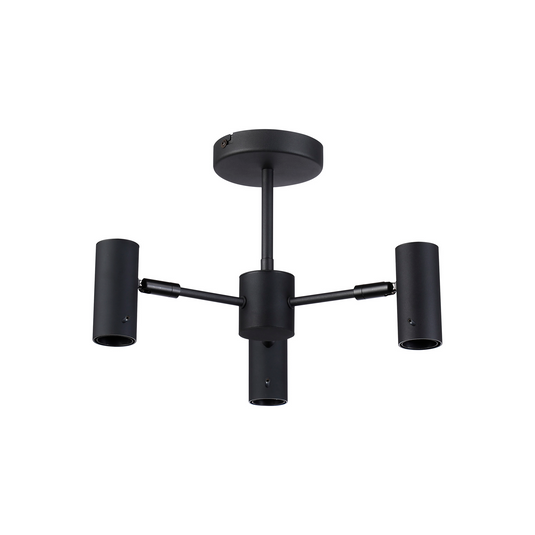 C-Lighting Hektor Single Semi Flush, 3 x E27, Sand Black Suitable For A Vast Selection Of Shades - 59708