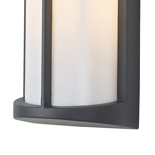 C-Lighting Edgar Wall Lamp, 1 x E27, IP54, Dark Grey/Opal  - 59728