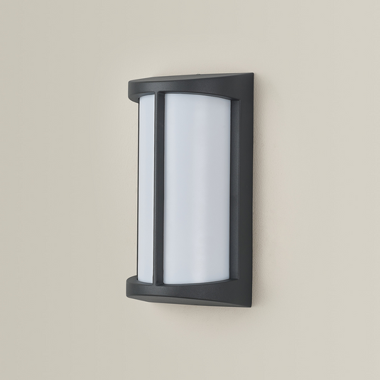 C-Lighting Edgar Wall Lamp, 1 x E27, IP54, Dark Grey/Opal  - 59728