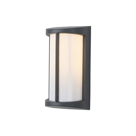 C-Lighting Edgar Wall Lamp, 1 x E27, IP54, Dark Grey/Opal  - 59728